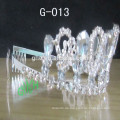 Neue Mode Königin Krone Trendy Hochzeit Kristall Glitter Silber Tiara Schmuck